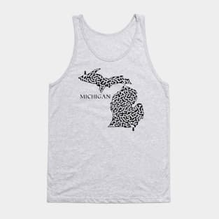 Michigan State Outline Maze & Labyrinth Tank Top